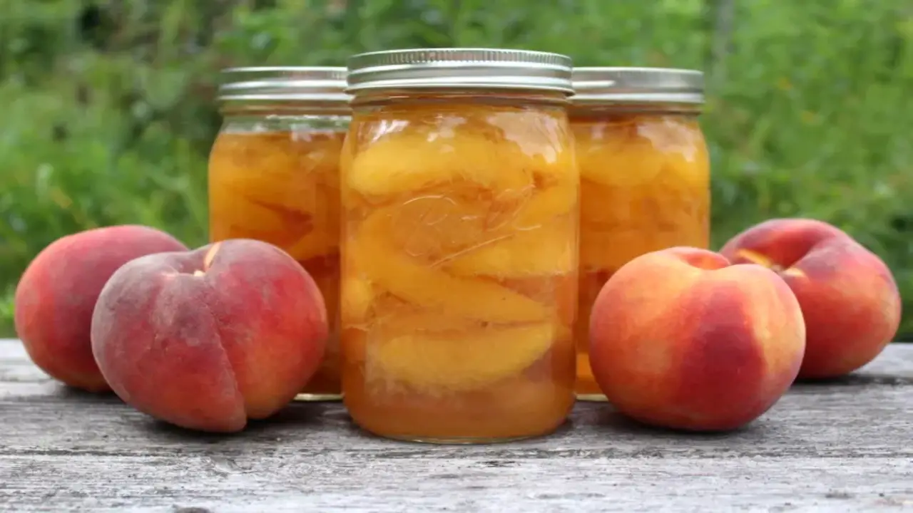 Processing The Jars For Canning Peach Preserves