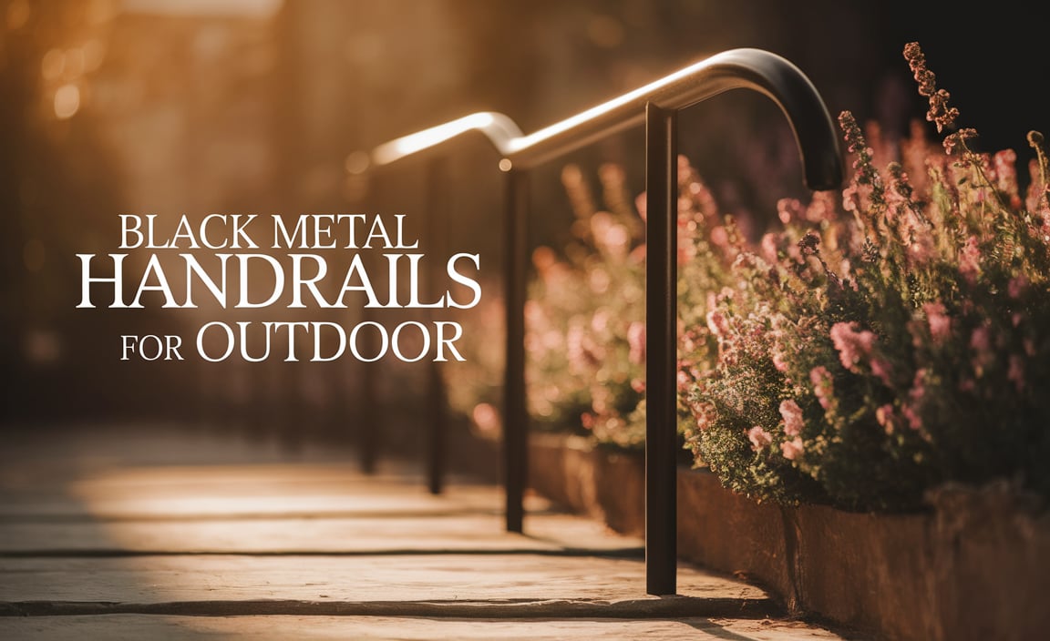 Black Metal Handrails For Outdoor