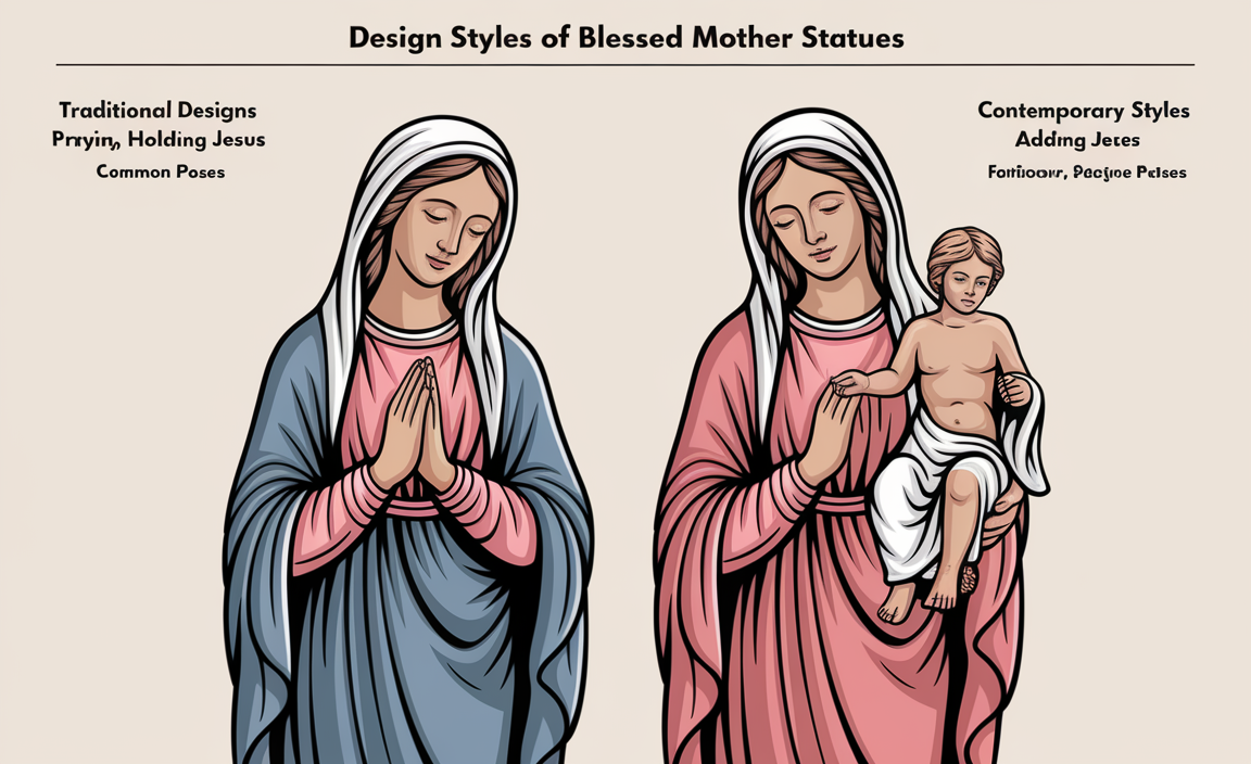Design Styles of Blessed Mother Statues