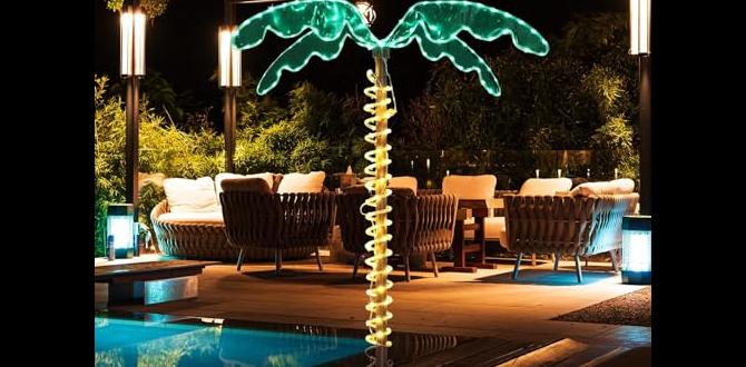 lighted palm trees for outdoors