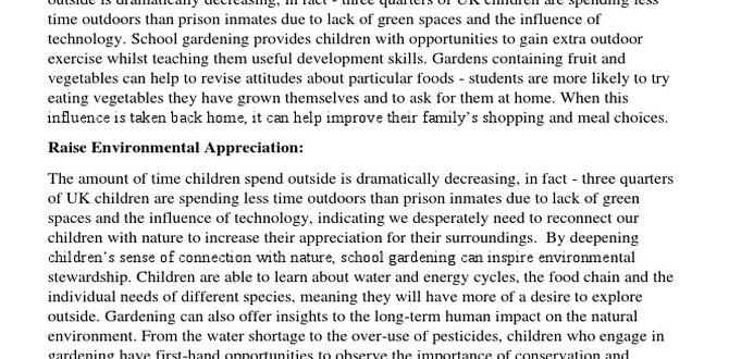 Educational opportunities why is gardening good for you