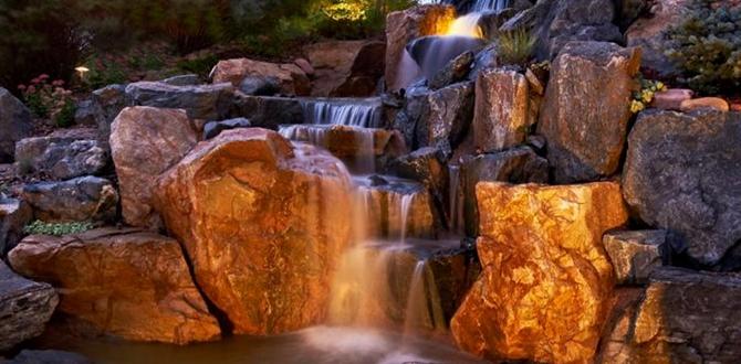 Incorporating lighting into your waterfall design rock waterfalls for gardens Incorporating lighting into your waterfall design rock waterfalls for gardens