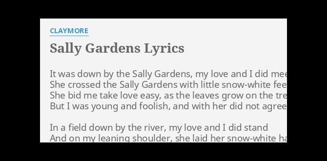 Personal reflections and cultural impact lyrics for sally gardens Personal reflections and cultural impact lyrics for sally gardens