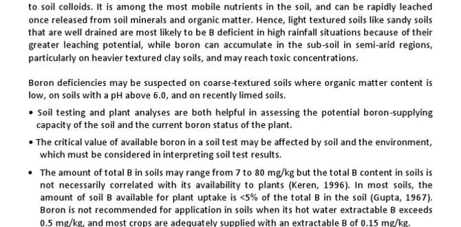 Recommended boron application quantities boron for gardening Recommended boron application quantities boron for gardening