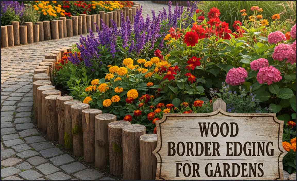 Wood Border Edging for Gardens