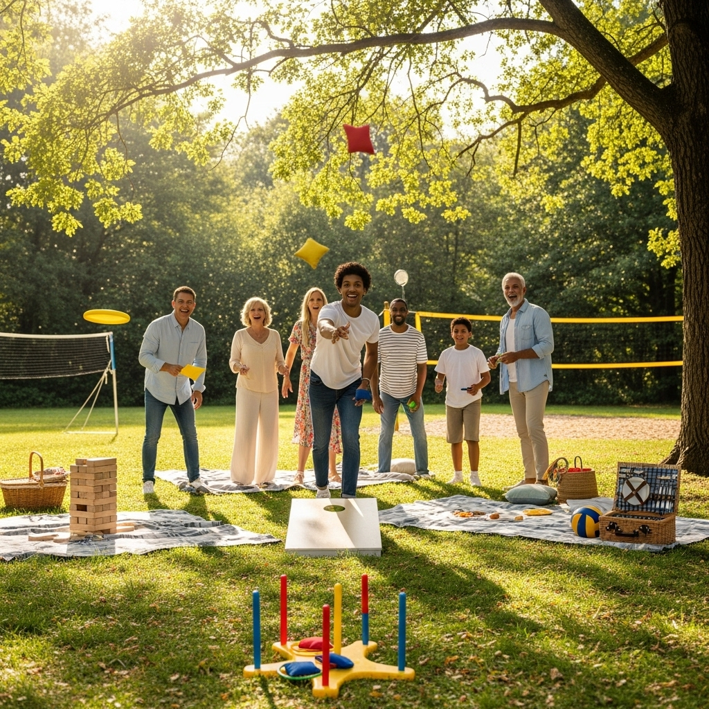 Generate an eye-catching, high-quality featured image prompt for a blog post about: Games for Family