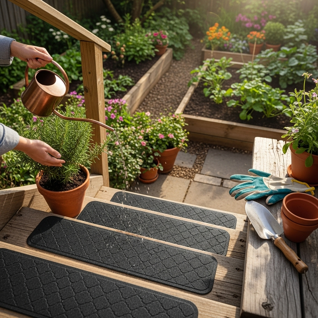 Generate an eye-catching, high-quality featured image prompt for a blog post about: Stair Treads For