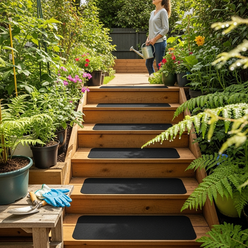 Generate an eye-catching, high-quality featured image prompt for a blog post about: Stair Treads For
