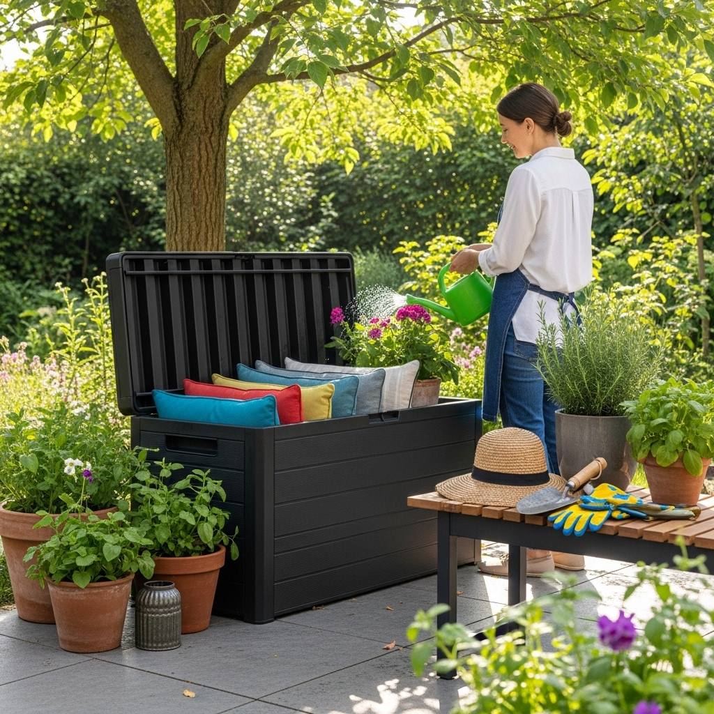 Generate an eye-catching, high-quality featured image prompt for a blog post about: Storage Containe