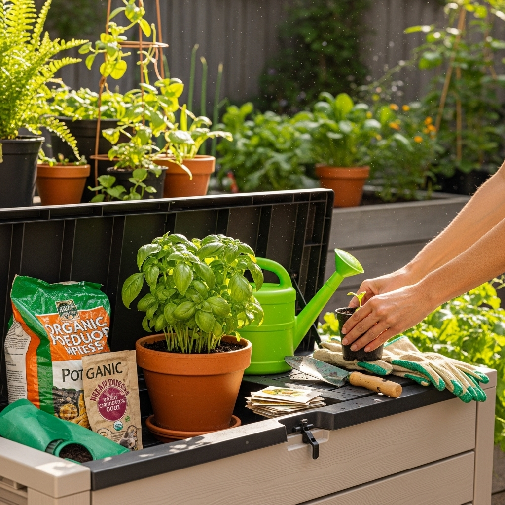 Generate an eye-catching, high-quality featured image prompt for a blog post about: Storage for Outd