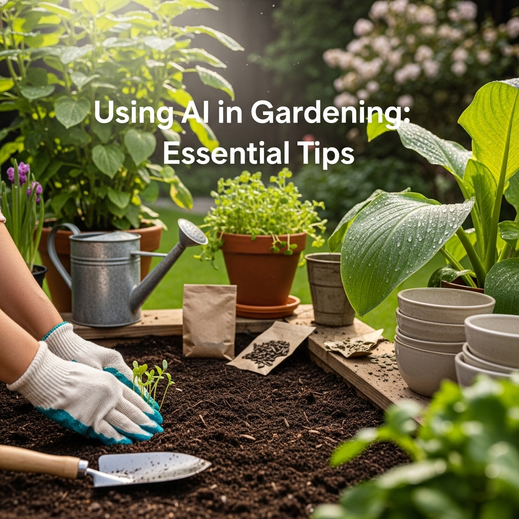 Generate an eye-catching, high-quality featured image prompt for a blog post about: Using AI in Gard